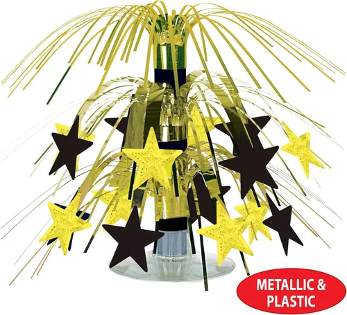 Vista 5 de Beistle Star Mini Cascade - Centro de mesa, 7.5 pulgadas, negro/dorado