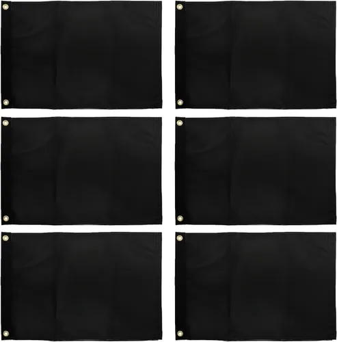 Vista 14 de Bandera negra sólida en blanco personalizable de 12 x 18 pulgadas, haz tu propia pancarta personalizada para decorar nailon resistente al aire