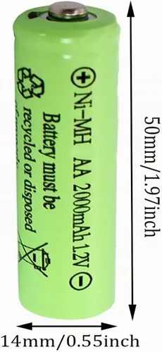 Vista 2 de Paquete de 12 pilas AA de 2000 mAh recargables de alta capacidad