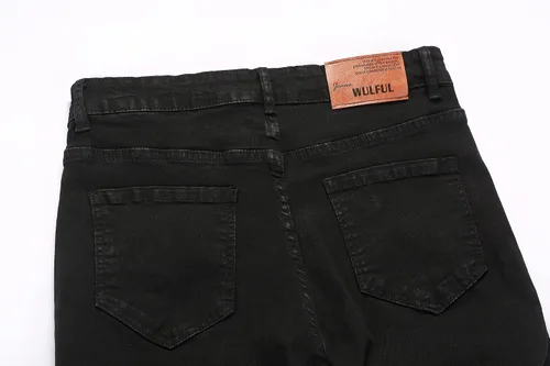 Vista 5 de WULFUL Jeans rasgados para hombre, ajustados, elásticos, cómodos, pantalones de mezclilla