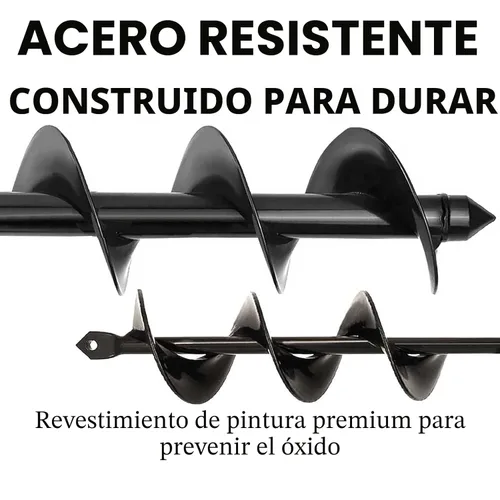 Vista 4 de TCBWFY Broca de taladro de jardín para plantar de 1.6 x 16.5 pulgadas y 3.5 x 16 pulgadas, herramienta de maceta resistente para cavar agujeros