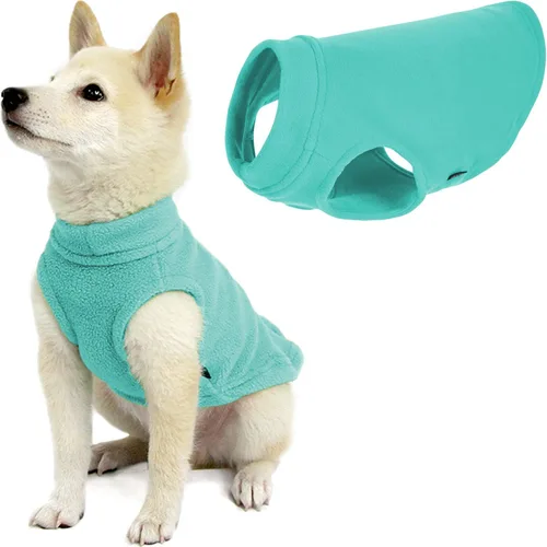 Vista 13 de Gooby - Chaleco de Vellón Elástico, Chaleco de Vellón Tipo Pullover Chaqueta Suéter para Perros, Azul Argyle, Extra Pequeño