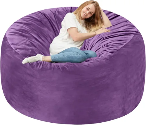 Vista 53 de Homguava - Sillón puff de 3 pies Sillón estilo puff grande de 3 pulgadas con relleno de espuma viscoelástica, sofá suave con funda de terciopelo