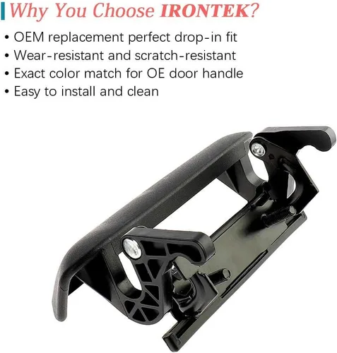 Vista 3 de IRONTEK Manija de puerta trasera para Ford Ranger 1998-2011, manija de puerta trasera sin resorte #1L5Z9943400AAA