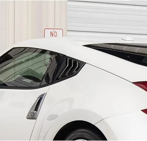 Vista 5 de HYPERSPEED - Persianas laterales de ABS para ventana trasera de aire, 2 unidades, para Nissan 370Z 2009, 2010, 2011, 2012, 2013, 2014, 2015, 2016