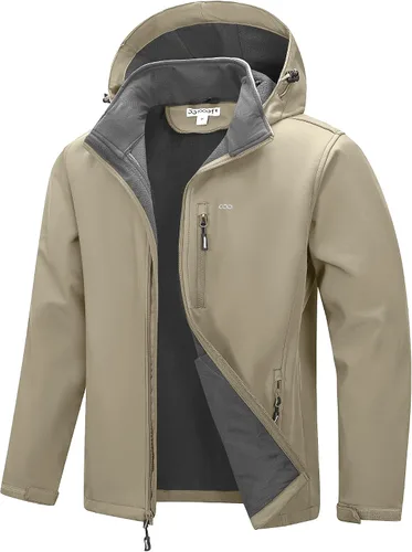 Vista 8 de 33,000ft Chaqueta Softshell para hombre con capucha, forro polar, ligera, impermeable, para senderismo