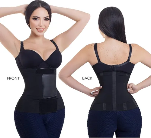 Vista 5 de Faja Colombiana tipo Reloj de Arena moldeadora y reductora ideal para el entrenamiento diario y uso diario., Negro