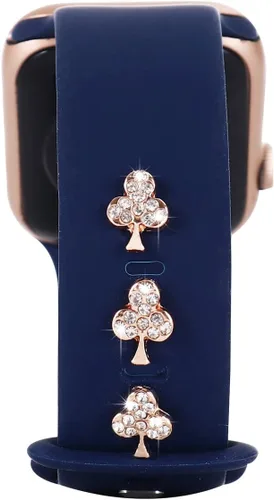 Vista 14 de 3 piezas de clavos decorativos de metal brillante compatibles con Apple Watch Band 45/44/42/41/40/38mm bandas de silicona para mujeres iWatch Series