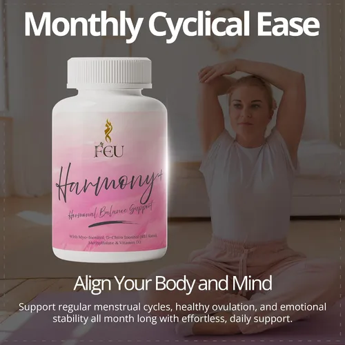 Vista 9 de FEU Harmony+ Myo & D-Chiro Inositol Suplemento para mujeres – 2000 mg de mio-inositol + 50 mg de D-Chiro inositol (proporción 40:1) con metilfolato