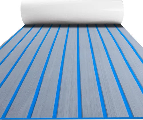 Vista 10 de FOCEAN Boat Flooring EVA Foam Boat Decking Faux Teak Marine Flooring Marine Mat Sheet for Motorboat Jon Boats Bass Boat RV Kayak, 94.5"x