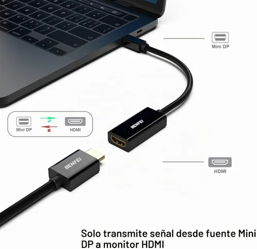 Vista 2 de BENFEI - Cable dorado chapado en oro, convertidor de Mini DisplayPort a HDMI, Mini DP (Thunderbolt) a HDMI, compatible con MacBook Pro, MacBook Air