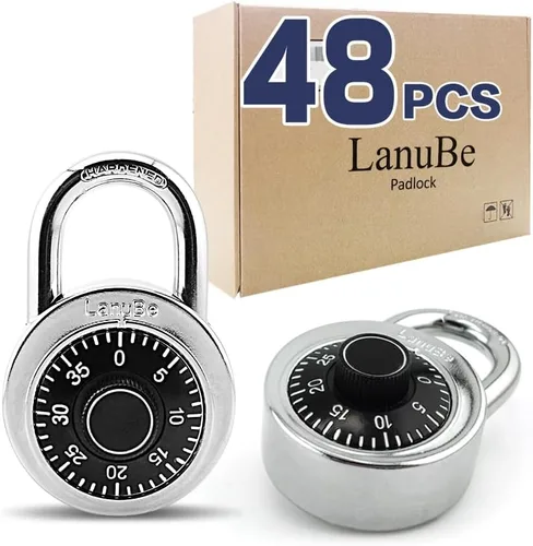 Vista 12 de LanuBe Candado combinado, 2 pulgadas de ancho, placa de esfera negra de 3 pulgadas de altura, 3 dígitos únicos, paquete de 1 código para casillero 1