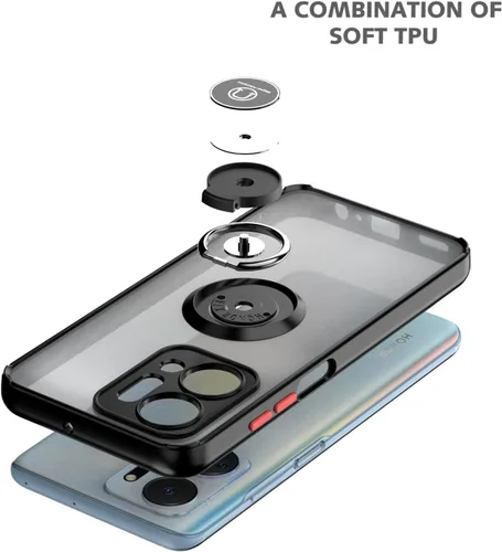 Vista 2 de QUIETIP Funda compatible con Xiaomi Redmi Note 12S con protector de pantalla, TPU + policarbonato duro a prueba de golpes, anillo magnético