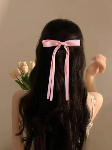 Vista 3 de 10 accesorios para el cabello de BetterJonny : pasadores con lazo con borla y cola larga para niñas, mujeres y adolescentes