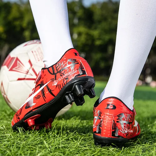 Vista 5 de ZVC Tacos de fútbol para niños y niñas, zapatos de fútbol para exteriores con suelo firme para jóvenes (niño pequeñoniño grande)