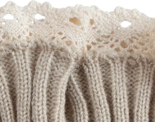 Vista 6 de Calcetines de botas para mujer, calentadores cortos de invierno para piernas, con encaje de ganchillo, puños de botas de punto para mujer, botas