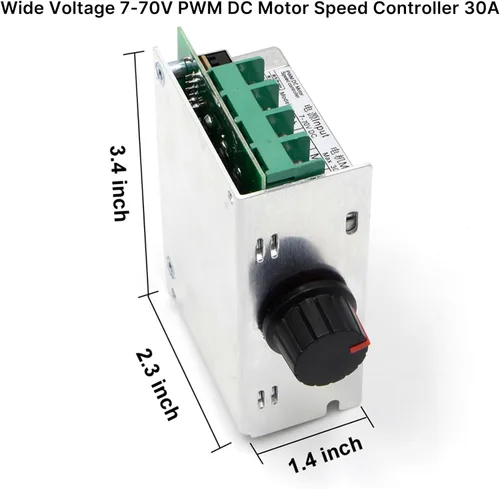 Vista 2 de RioRand Interruptor controlador de velocidad del motor de 7-70V PWM DC 30A