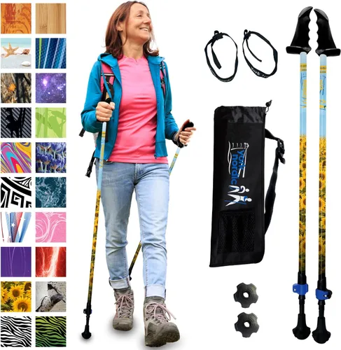 Vista 13 de York Nordic Motivator - Bastones de caminata para equilibrio y rehabilitación - Agarres de estabilidad patentados - Ligeros, ajustables y plegables