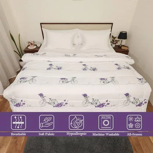 Vista 5 de ARlinen Juego de funda de edredón, juego de funda de edredón 100% microfibra impresa, 3 piezas, funda de edredón suave y transpirable con cierre