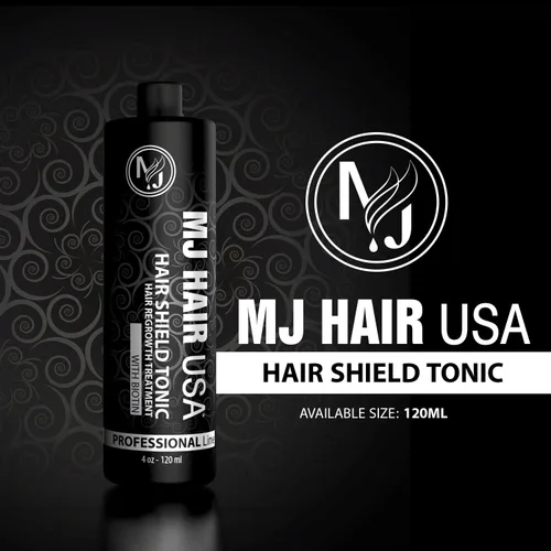 Vista 4 de MJ HAIR USA Set de tratamiento para el crecimiento del cabello (champú, acondicionador, tónico) – unisex para adultos – negro – sin perfume – mujer