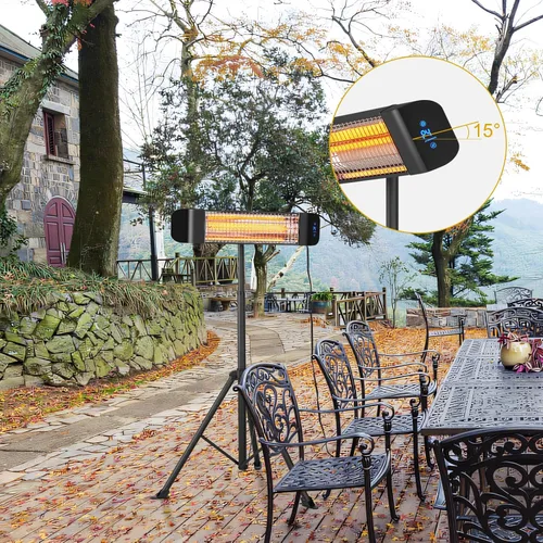 Vista 9 de Pasapair Calentador eléctrico para patio, calentador infrarrojo inteligente para interiores, temporizador de 24 horas con control de aplicación