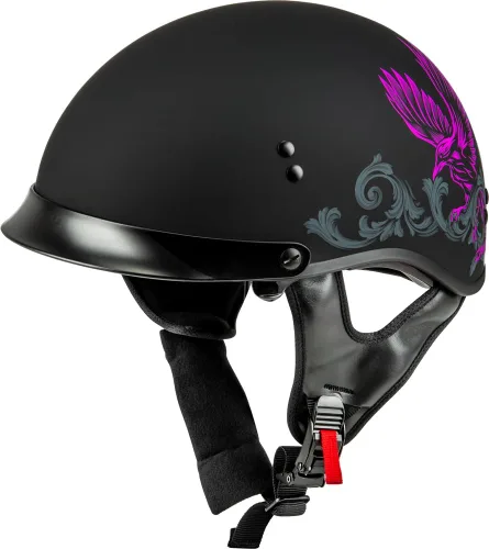 Vista 19 de GMAX Medio casco de retribución HH-65 - Aprobado por FMVSS 218 Negro