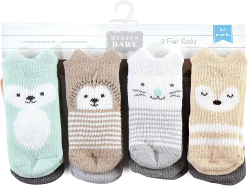 Vista 2 de Hudson Baby - Calcetines de algodón para recién nacidos y Terry para bebé niña