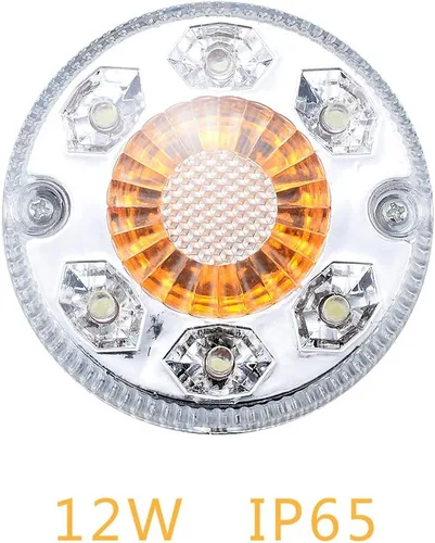 Vista 8 de Astra Depot 2 piezas de luz de cara doble de 3" redondas, 24 LED, color rojo, ámbar y blanco, para remolque de camión semi, tractor, vehículo largo