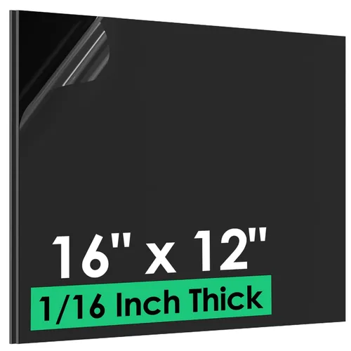 Vista 11 de CREGEAR Hoja de plástico ABS de 12 x 12 x 1/16 pulgadas, paquete de 6 Tablero termoplástico rígido negro para letreros, manualidades, proyectos