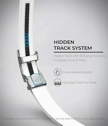 Vista 2 de CHAOREN Ratchet Belt for men - Mens Belts Leather 1 38" for Dress Pants - Micro Adjustable Belt Fit Everywhere