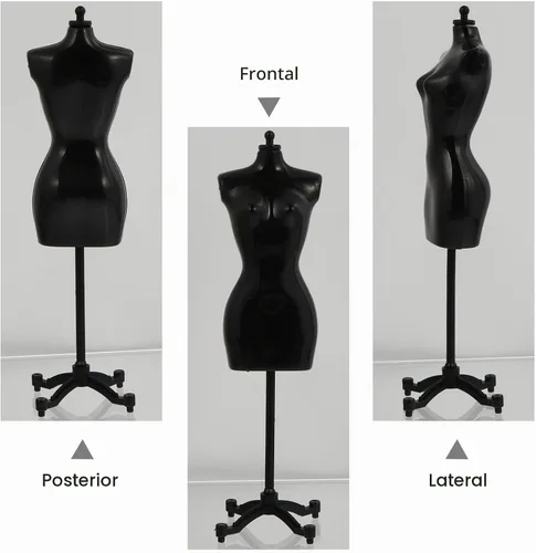 Vista 6 de Healifty 6 piezas de forma de vestido de muñeca, soporte de modelo de mini maniquí de 8.3 pulgadas para exhibición de ropa de muñeca a escala 1/6