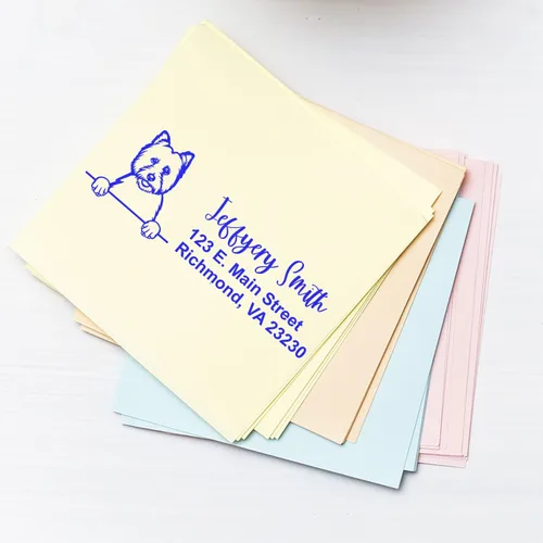 Vista 9 de American Bulldog Stamp Duo, Custom Return Address for Dog Lovers, Personalized Mail Mark for Letters and Cards