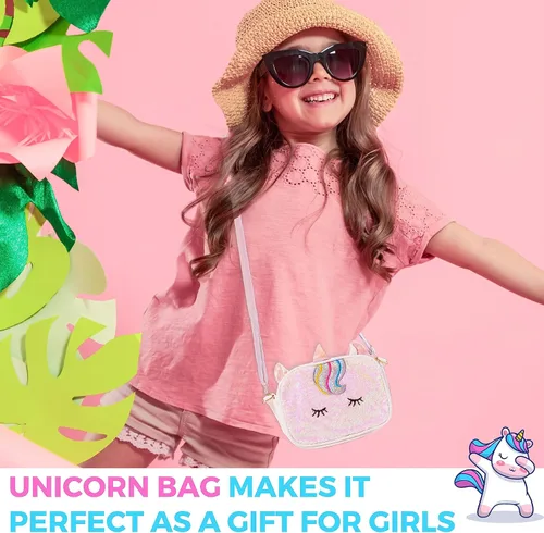Vista 2 de Modda Kit de fabricación de pulseras con dijes de unicornio, kit de joyería con temática de unicornio con dijes, cuentas, bolsa para niñas de 8 a 12