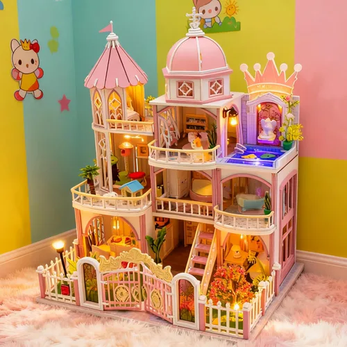 Vista 4 de Kit de rincón de libros para bricolaje con luz LED, casa de muñecas en miniatura, rompecabezas de madera 3D, decoración de estantería, regalo