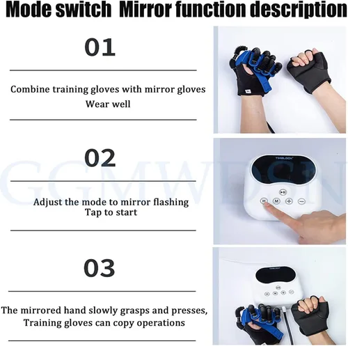 Vista 5 de Guantes de robot de rehabilitación, con entrenamiento de un solo dedo y modo de espejo, guantes de rehabilitación de rehabilitación de dedos
