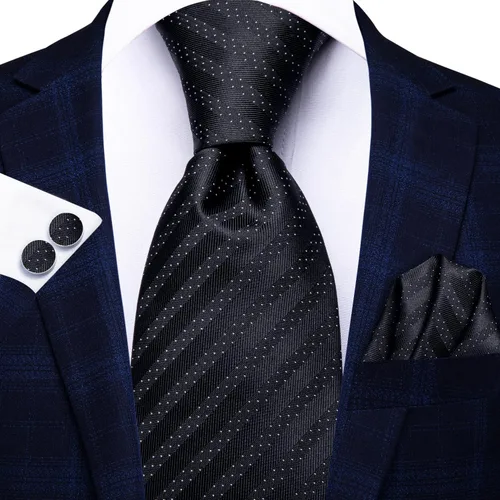 Vista 99 de Hi-Tie Corbatas de seda para hombre, diseño de cachemira a rayas, con bolsillo, gemelos cuadrados, conjunto formal de negocios