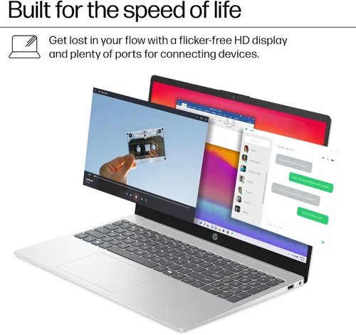 Vista 6 de Portátil HP 2025 Flagship Business Ultra Slim, Office de por vida, alimentado por IA, HD de 15.6", Intel i3 de 8 núcleos, 16 GB de RAM, 628 GB
