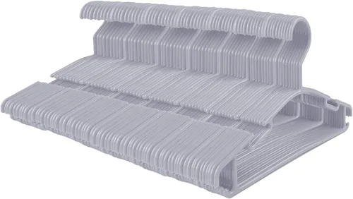 Vista 9 de GoodtoU Perchas de plástico para bebés, color gris, paquete de 60, resistentes y duraderas, ideales para ropa de niños