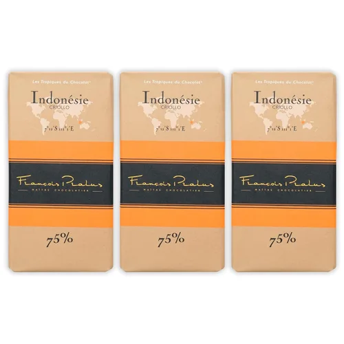 Vista 7 de François Pralus Melissa 45% Chocolate con leche, paquete de 3 unidades, chocolate francés, grano a barra, comercio directo, sin gluten, sin soja