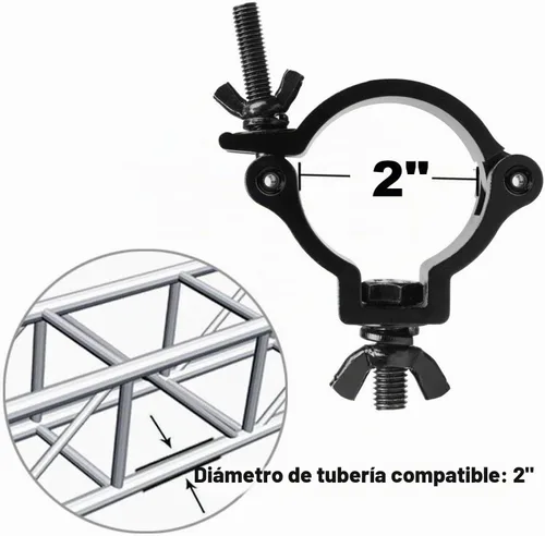 Vista 2 de GBGS Paquete de 20 abrazaderas de 2 pulgadas, abrazaderas de iluminación de Negro