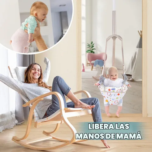 Vista 2 de Saltador de puerta para bebé, Saltarín para bebé con correa ajustable, Saltador de puerta para bebé para jugar en interiores/exteriores, Fácil