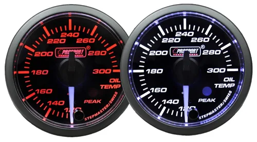Vista 13 de Medidor de temperatura de aceite - eléctrico ámbar/blanco Serie JDM 2.362 in (2 3/8") 60mm electrical oil temperature gauge, monitors engine oil