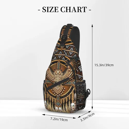 Vista 3 de Linda bolsa bandolera de estilo nativo americano, bolsa cruzada en el pecho, mochila casual india para mujeres y hombres