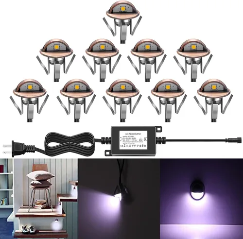 Vista 22 de Luz LED para escaleras, bajo voltaje, impermeable, IP65, para exteriores, 1-2/5 pulgadas, de madera empotrada, iluminación LED de terraza, patio