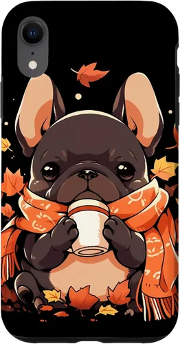 Vista 25 de French Bulldog Fall Autumn Pumpkin Spice Latte Frenchie Dog Case for iPhone 17