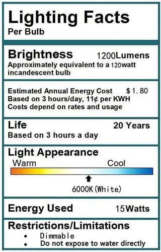 Vista 5 de Bombilla LED R7S blanca de 4.646 in/4.65 pulgadas, 15 W, 6000 K, R7S (paquete de 3) 110 V, T3 J, reemplazo de bombilla halógena de 150 W