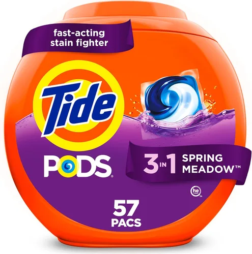 Vista 38 de Tide PODS detergente para ropa en cápsulas, removedor de manchas 3 en 1, combatiente de olores, protector de color, 42 unidades, compatible con HE