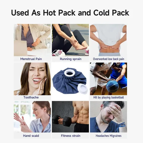 Vista 6 de BICAREE Bolsas de hielo reutilizables para lesiones, bolsa de hielo frío, bolsa de agua caliente para terapia de frío y calor y alivio del dolor, 3
