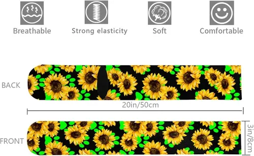 Vista 5 de IconSymbol Calcetines de girasoles para fútbol, hockey sobre hielo y campo que absorben la humedad para senderismo, esquí, equitación, Negro