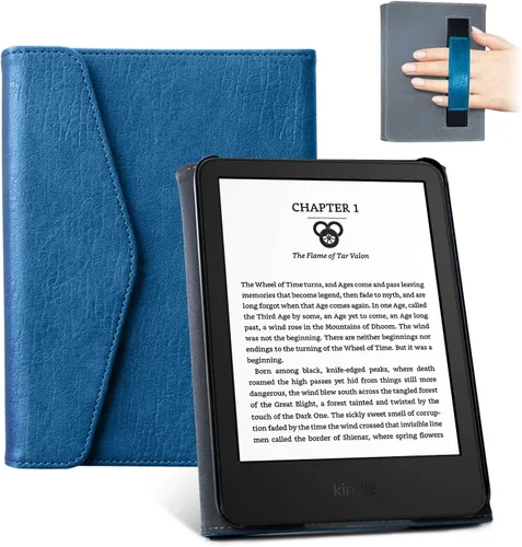 Vista 20 de CoBak Funda prémium para Kindle Paperwhite y Kindle Colorsoft de 7 pulgadas y Hanvon con correa de mano, encendido y apagado automático, elegante
